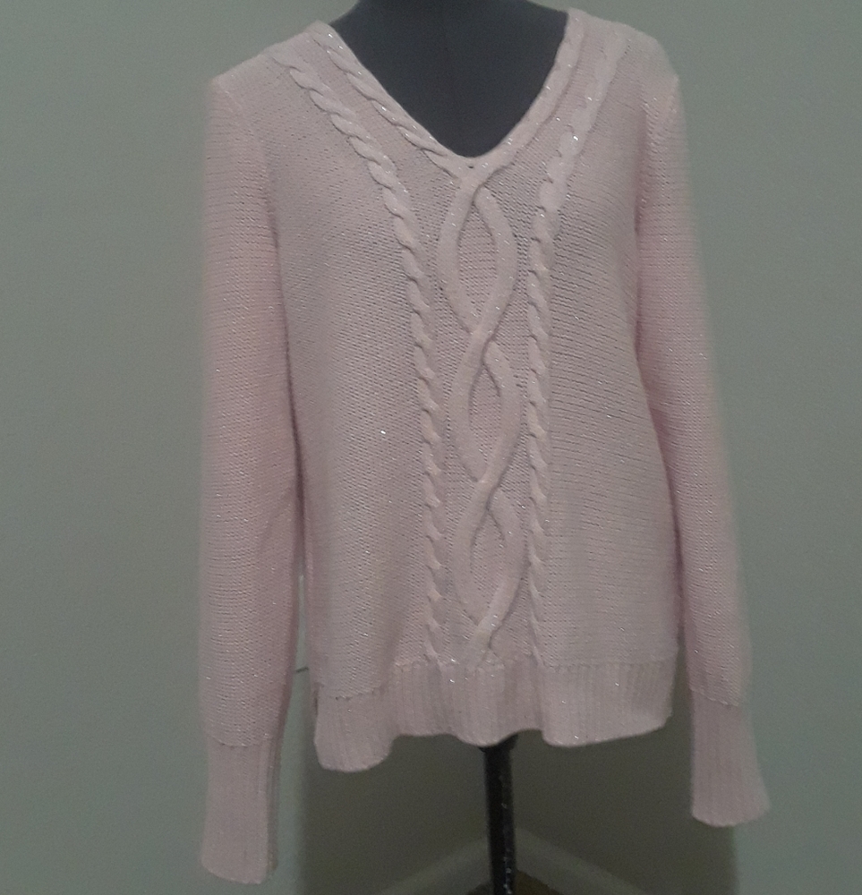 Chaps Pink Sparkly Sweater‎